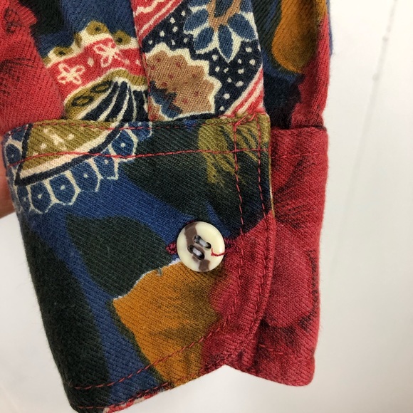 Vintage Paisley Floral Single Stitch Button Down Sz S - Picture 6 of 10